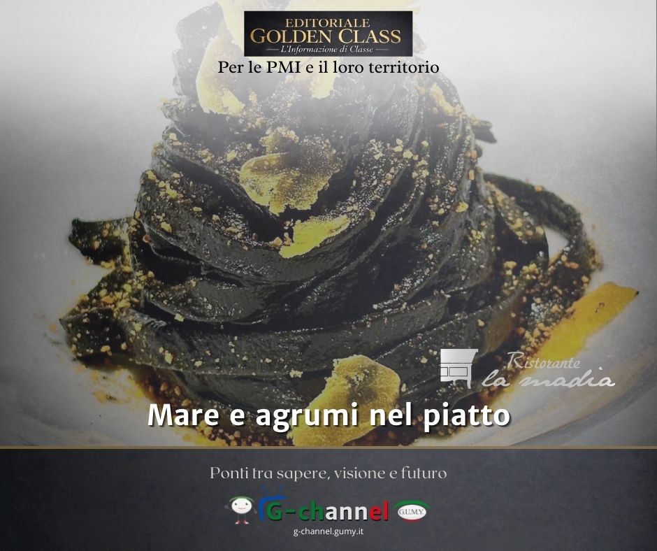 Tagliatelle al nero di seppia: mare e agrumi nel piatto